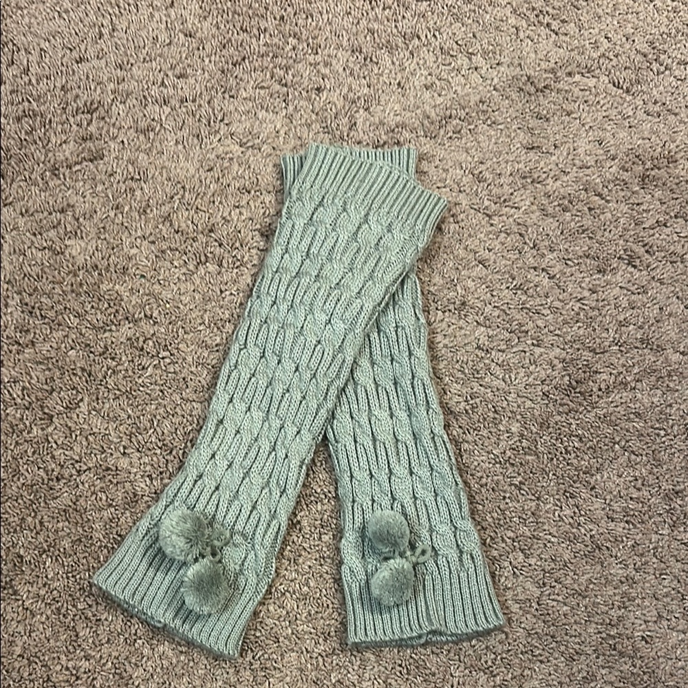 Cozy Knit Arm Warmers with Pom Poms
